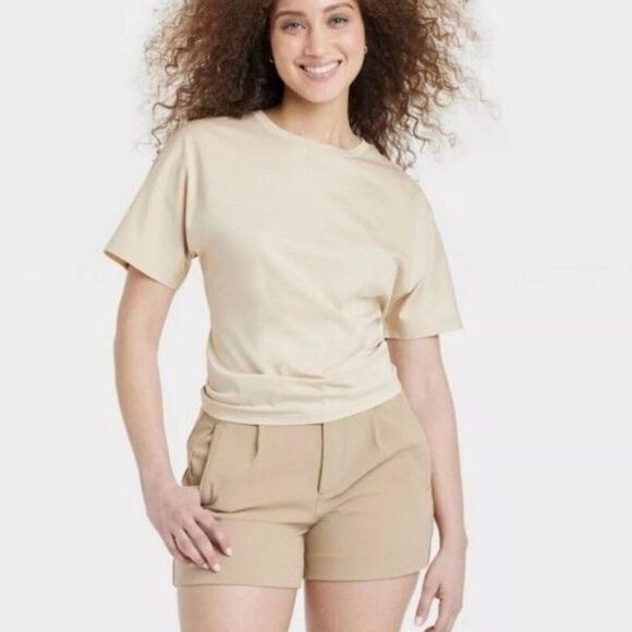 A New Day Tie Back Tee in White Size Large - Picture 2 of 6